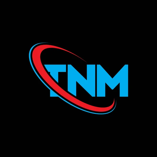 Tnm Logosu Tnm Mektubu Tnm Harf Logosu Tasarımı Çember Büyük — Stok Vektör