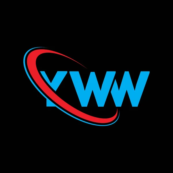 Yww Logosu Yww Mektubu Yww Harfli Logo Tasarımı Çember Büyük — Stok Vektör
