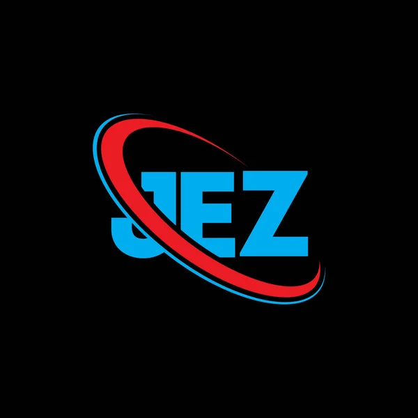 Jezのロゴ Jezの手紙 Jezレターロゴデザイン 初期のJezロゴは サークルと大文字のモノグラムロゴにリンクされています テクノロジー ビジネス 不動産ブランドのためのJezタイポグラフィ — ストックベクタ