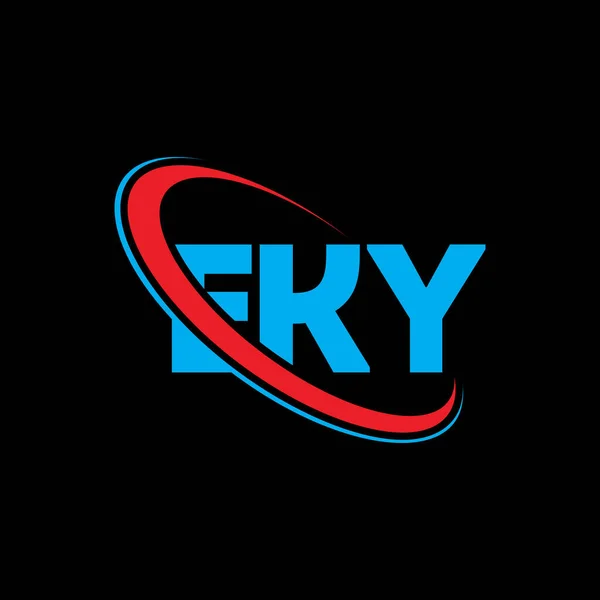 Eky Logosu Eky Mektubu Eky Mektup Logosu Tasarımı Çember Büyük — Stok Vektör
