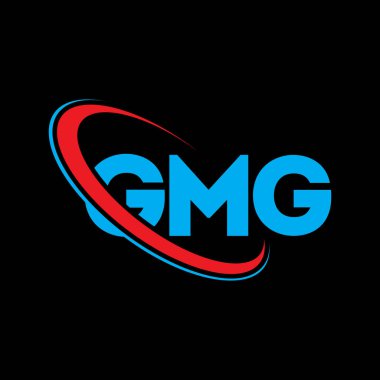 GMG logosu. GMG harfi. GMG harf logo tasarımı. Çember ve büyük harfli monogram logosuyla birleştirilmiş GMG logosu. Teknoloji, iş ve emlak markası için GMG tipografisi.