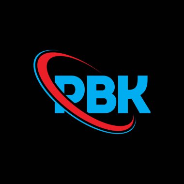 PBK logosu. PBK mektubu. PBK harf logosu tasarımı. Çember ve büyük harfli monogram logosuyla PBK logosunun baş harfleri. Teknoloji, iş ve emlak markası için PBK tipografisi.