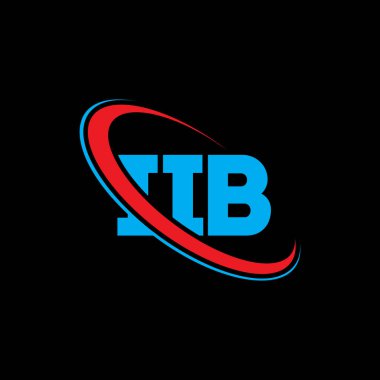 IIB logosu. IIB mektubu. IIB harfli logo tasarımı. Çember ve büyük harfli monogram logosuna bağlı IIB logosu. Teknoloji, iş ve emlak markası için IIB tipografisi.