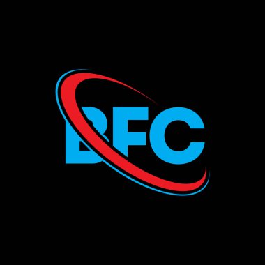 BFC logosu. BFC mektubu. BFC mektup logosu tasarımı. Çember ve büyük harfli monogram logosuna bağlı BFC logosu. Teknoloji, iş ve emlak markası için BFC tipografisi.