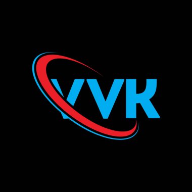VVK logosu. VVK mektubu. VVK mektup logosu tasarımı. Çember ve büyük harfli monogram logosuna bağlı VVK logosu. Teknoloji, iş ve emlak markası için VVK tipografisi.