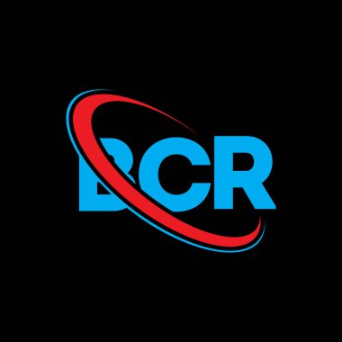 BCR logosu. BCR mektubu. BCR harf logosu tasarımı. Çember ve büyük harfli monogram logosuna bağlı BCR logosu. Teknoloji, iş ve emlak markası için BCR tipografisi.