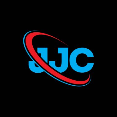 JJC logosu. JJC mektubu. JJC mektup logosu tasarımı. Çember ve büyük harfli monogram logosuna bağlı JJC logosu. Teknoloji, iş ve emlak markası için JJC tipografisi.