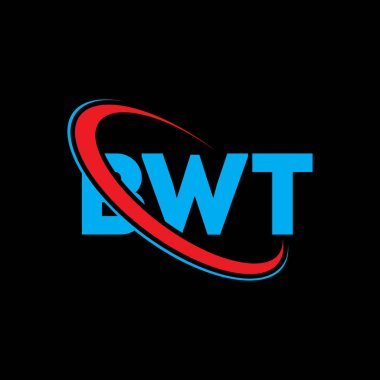 BWT logosu. BWT mektubu. BWT harf logosu tasarımı. Çember ve büyük harfli monogram logosuyla birleştirilmiş BWT logosu. Teknoloji, iş ve emlak markası için BWT tipografisi.