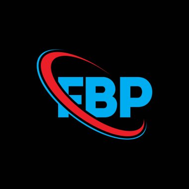 FBP logosu. FBP mektubu. FBP mektup logosu tasarımı. Çember ve büyük harfli monogram logosuna bağlı FBP logosu. Teknoloji, iş ve emlak markası için FBP tipografisi.