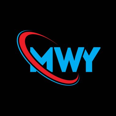 MWY logosu. MWY mektubu. MWY harf logosu tasarımı. Çember ve büyük harfli monogram logosuna bağlı baş harfler. Teknoloji, iş ve emlak markası için MWY tipografisi.