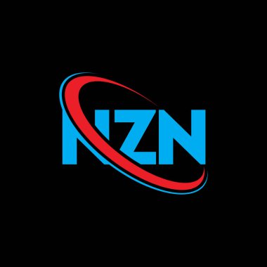 NZN logosu. NZN mektubu. NZN harf logosu tasarımı. Çember ve büyük harfli monogram logosuna bağlı baş harfler NZN logosu. Teknoloji, iş ve emlak markası için NZN tipografisi.