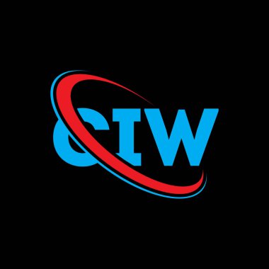 CIW logosu. CIW mektubu. CIW mektup logosu tasarımı. Çember ve büyük harfli monogram logosuyla birleştirilmiş CIW logosu. Teknoloji, iş ve emlak markası için CIW tipografisi.