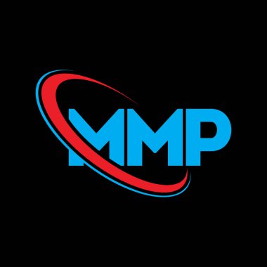 MMP logosu. MMP mektubu. MMP harfli logo tasarımı. Çember ve büyük harfli monogram logosuna bağlı baş harfler. Teknoloji, iş ve emlak markası için MMP tipografisi.