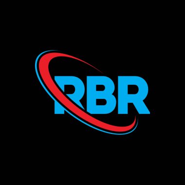 RBR logosu. RBR mektubu. RBR harf logosu tasarımı. Çember ve büyük harfli monogram logosuna bağlı baş harfler RBR logosu. Teknoloji, iş ve emlak markası için RBR tipografisi.