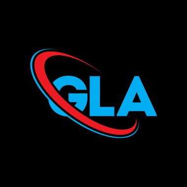 GLA logosu. GLA mektubu. GLA harf logosu tasarımı. Çember ve büyük harfli monogram logosuna bağlı GLA logosu. Teknoloji, iş ve emlak markası için GLA tipografisi.