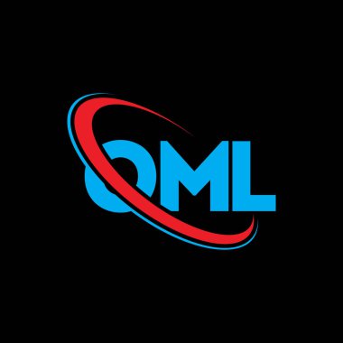 OML logosu. OML mektubu. OML harf logosu tasarımı. Çember ve büyük harfli monogram logosuyla birleştirilmiş OML logosu. Teknoloji, iş ve emlak markası için OML tipografisi.