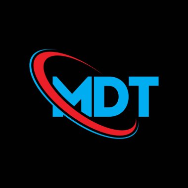 MDT logosu. MDT mektubu. MDT harf logosu tasarımı. Çember ve büyük harfli monogram logosuna bağlı baş harfler. Teknoloji, iş ve emlak markası için MDT tipografisi.