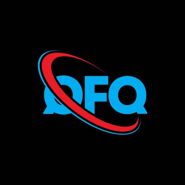 QFQ logosu. QFQ mektubu. QFQ harf logosu tasarımı. Çember ve büyük harfli monogram logosuna bağlı QFQ logosu. Teknoloji, iş ve emlak markası için QFQ tipografisi.