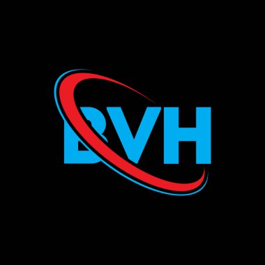 BVH logosu. BVH harfi. BVH harf logosu tasarımı. Çember ve büyük harfli monogram logosuyla birleştirilmiş BVH logosu. Teknoloji, iş ve emlak markası için BVH tipografisi.