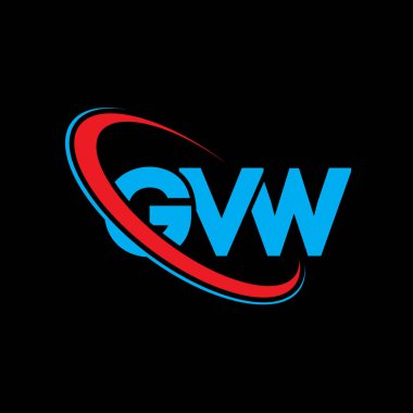 GVW logosu. GVW mektubu. GVW harf logosu tasarımı. Çember ve büyük harfli monogram logosuyla birleştirilmiş GVW logosu. Teknoloji, iş ve emlak markası için GVW tipografisi.