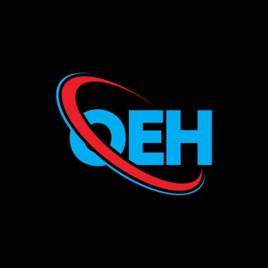 OEH logosu. OEH mektubu. OEH harf logosu tasarımı. Çember ve büyük harfli monogram logosuyla birleştirilmiş OEH logosu. Teknoloji, iş ve emlak markası için OEH tipografisi.