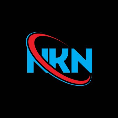 NKN logosu. NKN mektubu. NKN harf logosu tasarımı. Çember ve büyük harfli monogram logosuna bağlı baş harfler NKN logosu. Teknoloji, iş ve emlak markası için NKN tipografisi.