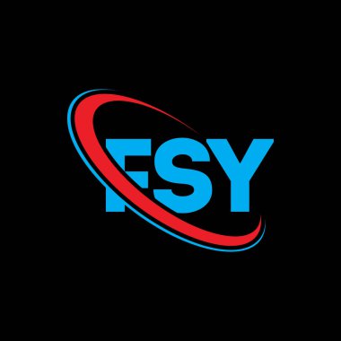 FSY logosu. FSY mektubu. FSY harf logosu tasarımı. Çember ve büyük harfli monogram logosuna bağlı FSY logosu. Teknoloji, iş ve emlak markası için FSY tipografisi.