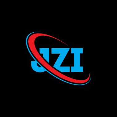 JZI logosu. JZI mektubu. JZI harf logosu tasarımı. Çember ve büyük harfli monogram logosuyla birleştirilmiş JZI logosu. Teknoloji, iş ve emlak markası için JZI tipografisi.