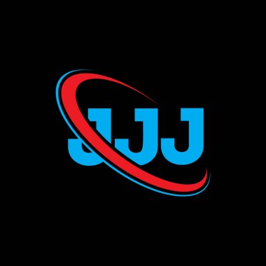 JJJ logosu. JJJ mektubu. JJJ mektup logosu tasarımı. Çember ve büyük harfli monogram logosuna bağlı baş harfler JJJ logosu. Teknoloji, iş ve emlak markası için JJJ tipografisi.
