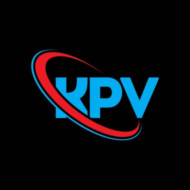 KPV logosu. KPV mektubu. KPV harf logosu tasarımı. Çember ve büyük harfli monogram logo ile birleştirilmiş KPV logosu. Teknoloji, iş ve emlak markası için KPV tipografisi.