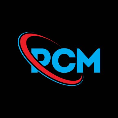 PCM logosu. PCM mektubu. PCM harf logosu tasarımı. Çember ve büyük harfli monogram logosuna bağlı PCM logosu. Teknoloji, iş ve emlak markası için PCM tipografisi.