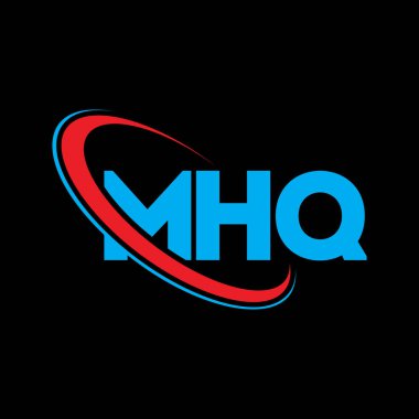 MHQ logosu. MHQ mektubu. MHQ harf logosu tasarımı. Çember ve büyük harfli monogram logosuna bağlı baş harfler MHQ logosu. Teknoloji, iş ve emlak markaları için MHQ tipografisi.