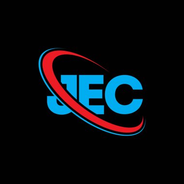 JEC logosu. JEC mektubu. JEC mektup logosu tasarımı. Çember ve büyük harfli monogram logosuna bağlı baş harfler JEC logosu. Teknoloji, iş ve emlak markası için JEC tipografisi.