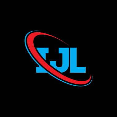 IJL logosu. IJL mektubu. IJL mektup logosu tasarımı. Çember ve büyük harfli monogram logosuna bağlı ilk IJL logosu. Teknoloji, iş ve emlak markası için IJL tipografisi.