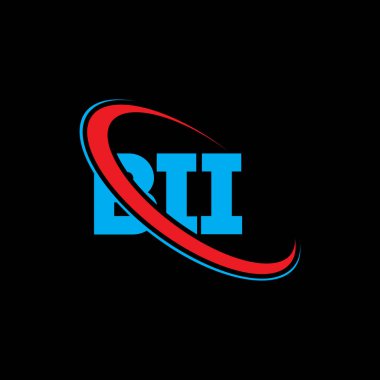 Bl logosu. Mektup. BII harf logosu tasarımı. Çember ve büyük harfli monogram logosuna bağlı baş harfler BII. Teknoloji, iş ve emlak markası için BII tipografisi.