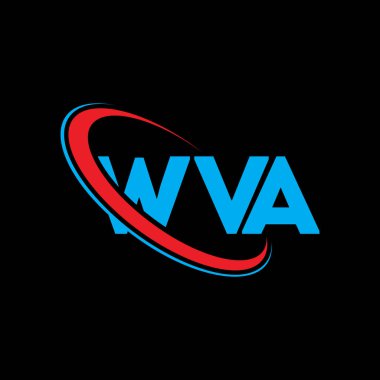 WVA logosu. WVA mektubu. WVA mektup logosu tasarımı. Çember ve büyük harfli monogram logosuna bağlı baş harfler WVA logosu. WVA teknoloji, iş ve emlak markası tipografisi.