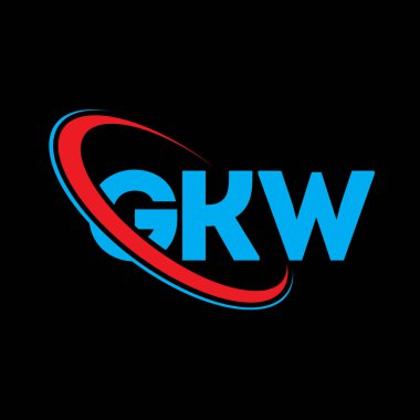 GKW logosu. GKW mektubu. GKW harfli logo tasarımı. Çember ve büyük harfli monogram logosuyla birleştirilmiş GKW logosu. Teknoloji, iş ve emlak markası için GKW tipografisi.