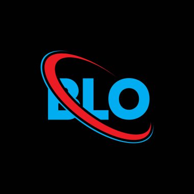 BLO logosu. BKÖ mektubu. BLO harf logosu tasarımı. Çember ve büyük harfli monogram logosuna bağlı BLO logosu. Teknoloji, iş ve emlak markası için BLO tipografisi.