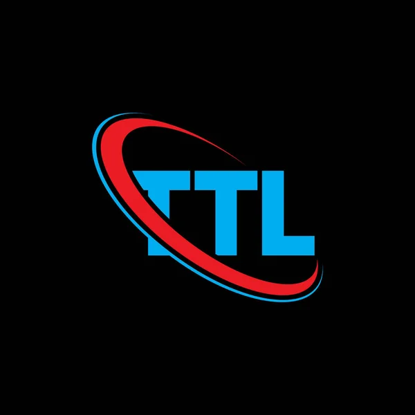 Ttl Logosu Ttl Mektubu Ttl Mektup Logosu Tasarımı Çember Büyük — Stok Vektör
