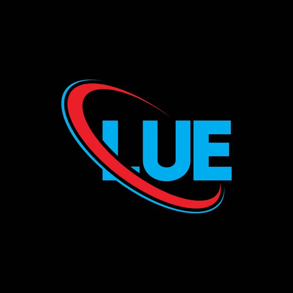 Lue Logo Lue Brief Lue Buchstabe Logo Design Initialen Lue — Stockvektor