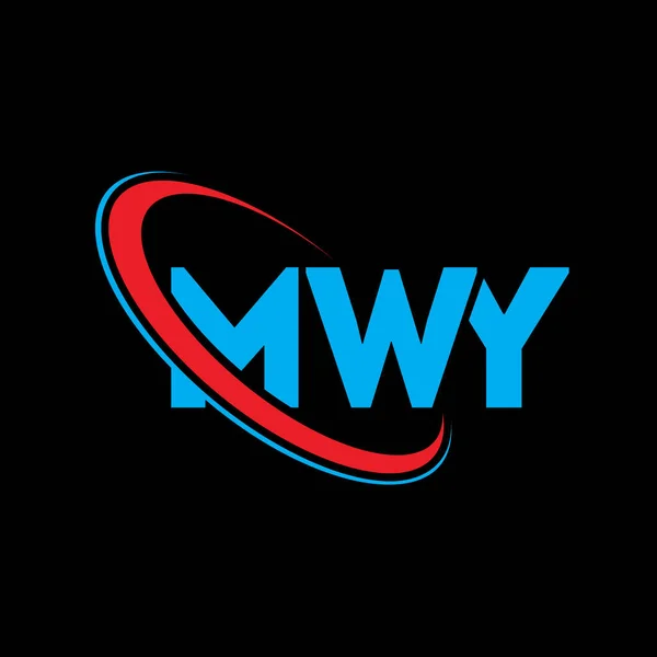 Mwy Logosu Mwy Mektubu Mwy Harf Logosu Tasarımı Çember Büyük — Stok Vektör