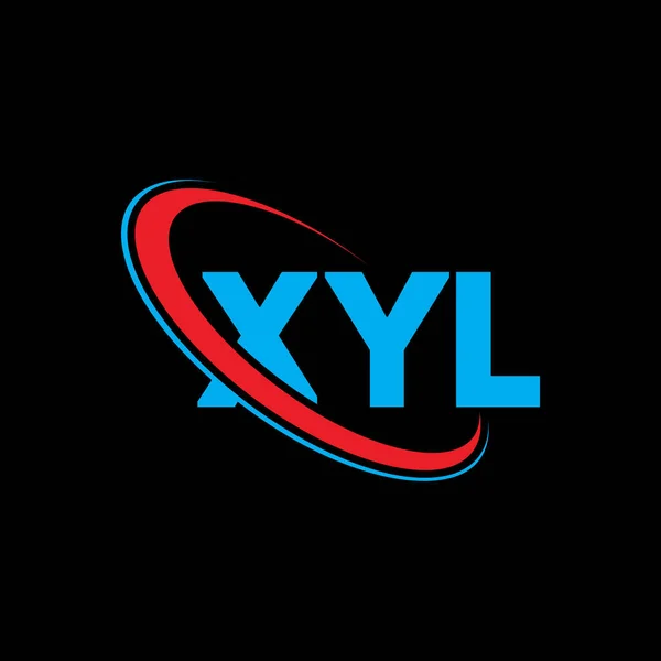 Xyl标志 Xyl的信Xyl字母标识设计 首字母为Xyl标识 并附有圆形和大写字母标识 Xyl技术 商业和房地产品牌排版 — 图库矢量图片