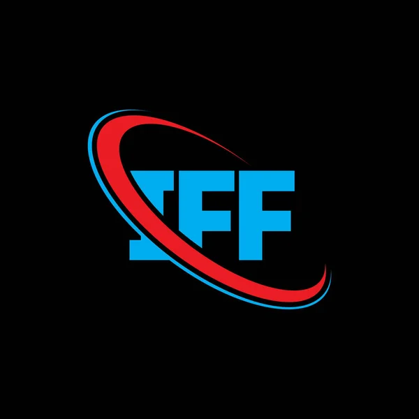 Iff Logosu Iff Mektubu Iff Mektup Logosu Tasarımı Çember Büyük — Stok Vektör