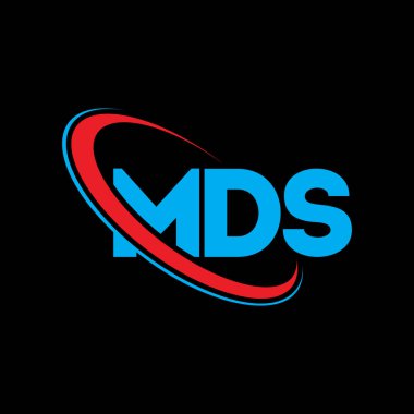 MDS logosu. MDS mektubu. MDS mektup logosu tasarımı. Çember ve büyük harfli monogram logosuna bağlı baş harfler MDS logosu. Teknoloji, iş ve emlak markası için MDS tipografisi.