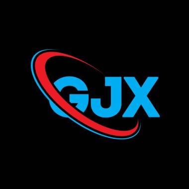 GJX logosu. GJX mektubu. GJX harfli logo tasarımı. Çember ve büyük harfli monogram logosuyla birleştirilmiş GJX logosu. Teknoloji, iş ve emlak markası için GJX tipografisi.