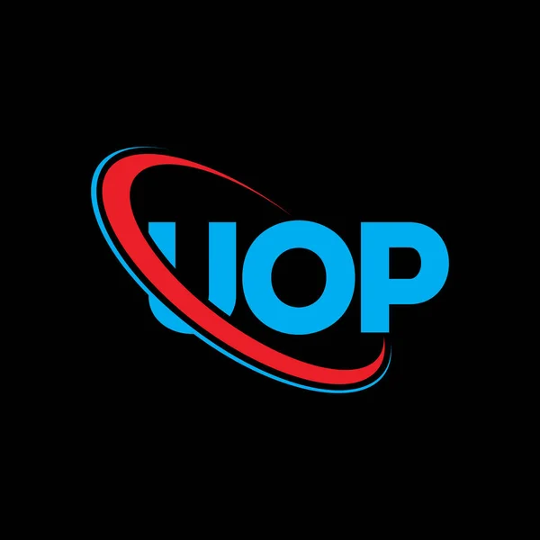 Logo Uop Lettre Uop Uop Lettre Logo Design Initiales Logo — Image vectorielle
