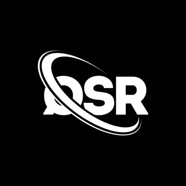QSR logosu. QSR mektubu. QSR harfi logo tasarımı. Çember ve büyük harfli monogram logosuna bağlı QSR logosu. Teknoloji, iş ve emlak markası için QSR tipografisi.