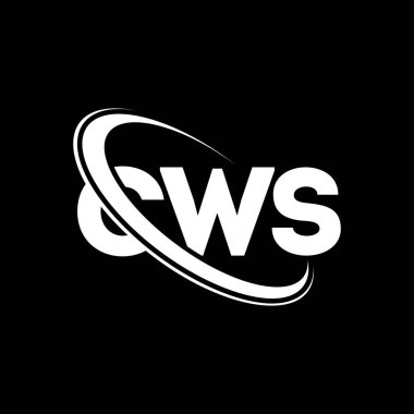 CWS logosu. CWS mektubu. CWS harf logosu tasarımı. Çember ve büyük harfli monogram logosuyla birleştirilmiş CWS logosu. Teknoloji, iş ve emlak markası için CWS tipografisi.