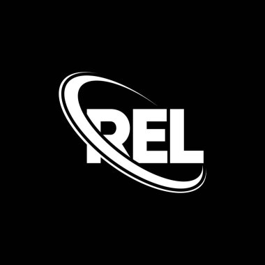 REL logosu. Gerçek mektup. REL harf logosu tasarımı. Çember ve büyük harfli monogram logosuna bağlı baş harfler REL logosu. Teknoloji, iş ve emlak markası için REL tipografisi.