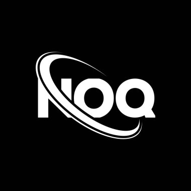 NoQ logosu. NoQ mektubu. NoQ harf logosu tasarımı. Çember ve büyük harfli monogram logosuna bağlı NoQ logosu. Teknoloji, iş ve emlak markası için NOQ tipografisi.